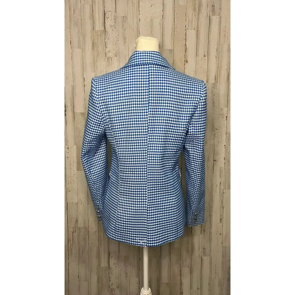 Autres Filles Women's XS Blue Check Double-Breasted Blazer Casual Formal - Picture 3 of 5